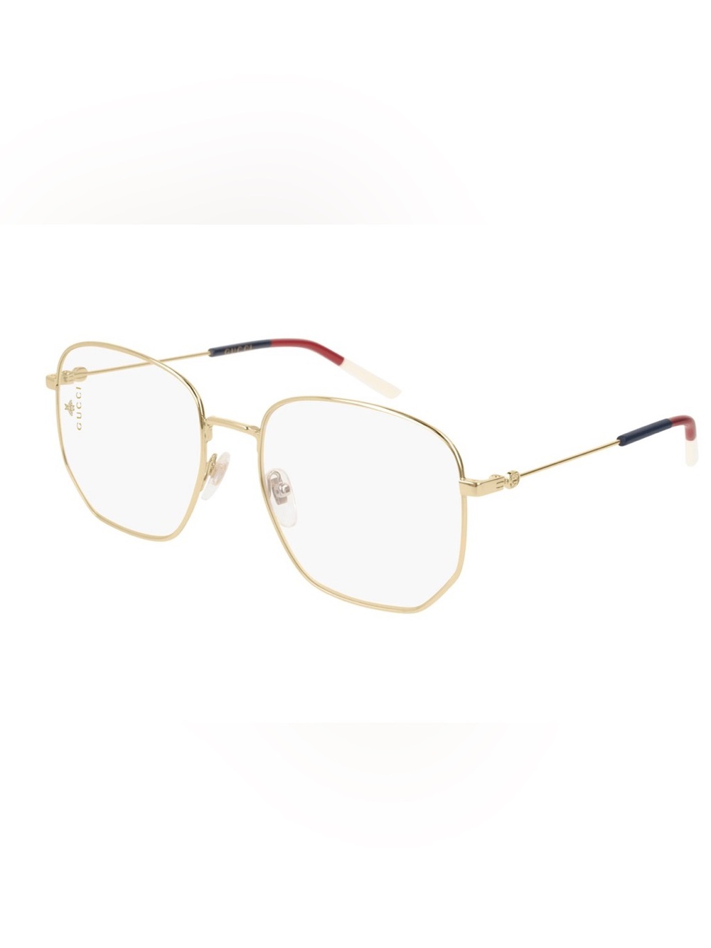 *NEW* Gucci GG0396O Eyeglasses GG0396O Gold & Red Metal Frame Glasses